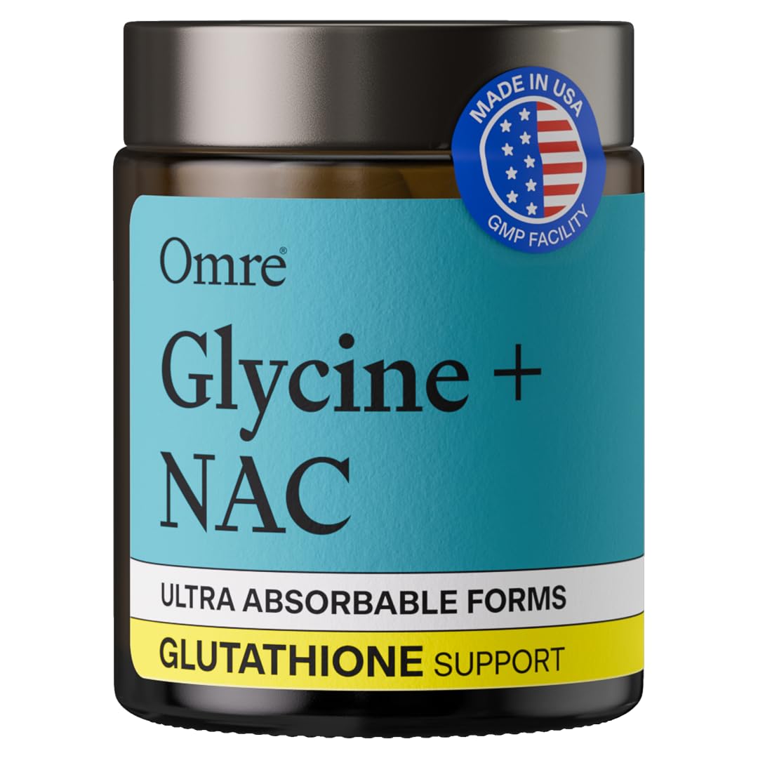 OMRE - Glycine (1000mg) + NAC Supplement (500mg)— Amino Acid Formula for Antioxidant, Liver & Cellular Health Support — Gluten-Free