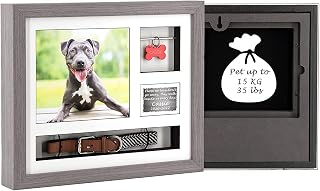Personalized Wooden Pet Ashes Keepsake Gift Set, Cat Dog Cremation Picture, Loss Of Pet Thoughtful Memento, Animal Cremains Photo Present (Dark Grey, With Optical Glass)