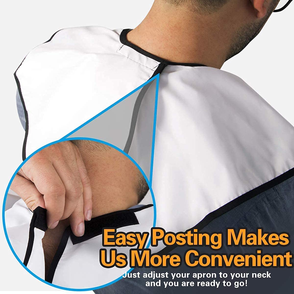 STHITI Men's Beard Care Shave Beard Shaving & Trimming Apron for Men | Non-Stick Hair Catcher Bib Grooming Cloth Cape | Waterproof Apron with 2 Suction Cups for Mirror - (White) 1