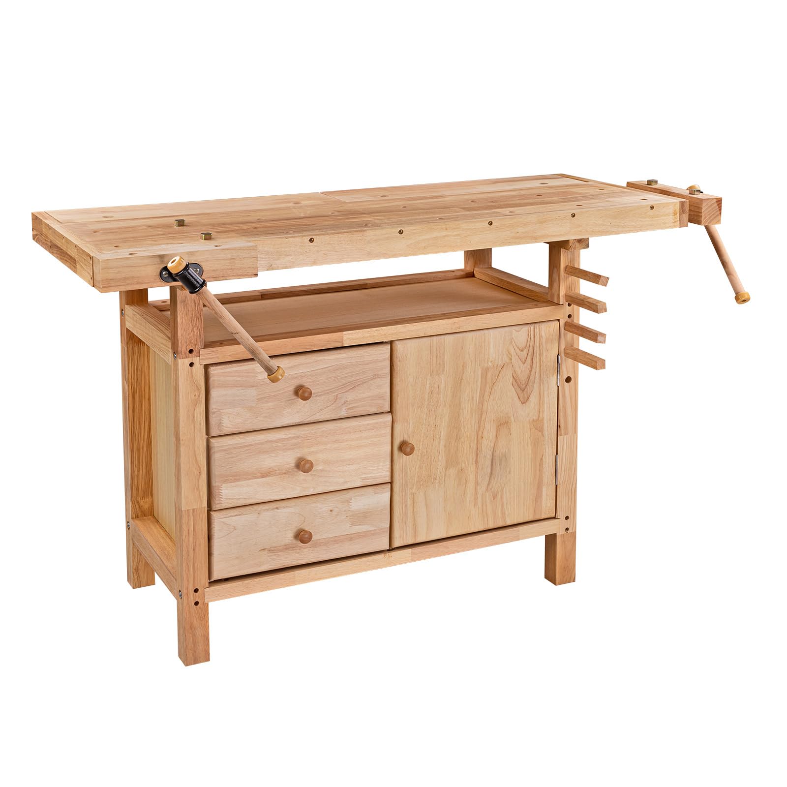 Holz Hobelbank Werkbank Arbeitstisch Holzwerkbank Holzarbeitstisch Gummibaum  - Vollholz 125x50x85 cm : Amazon.de: Baumarkt