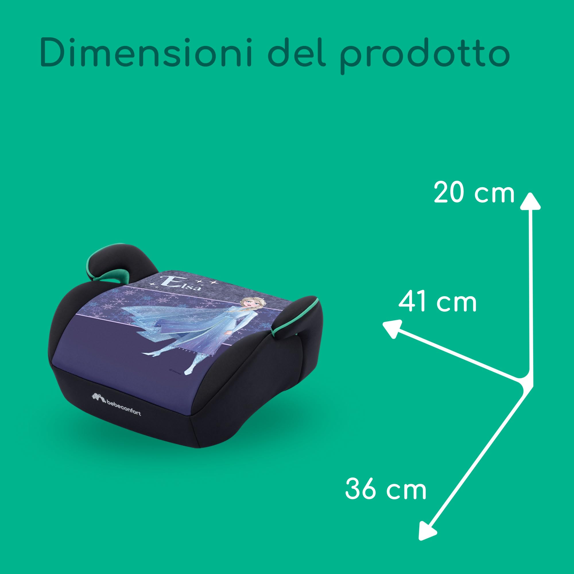 Bebeconfort Disney Manga i-Safe, Alzatina Auto Bimbi 6–12 Anni, 128–150 cm, Rialzo Auto Bambini, Seggiolino Auto Frozen, Leggero, Installazione Facile, Imbottito, Tessuti Morbidi, Autentico Congelato