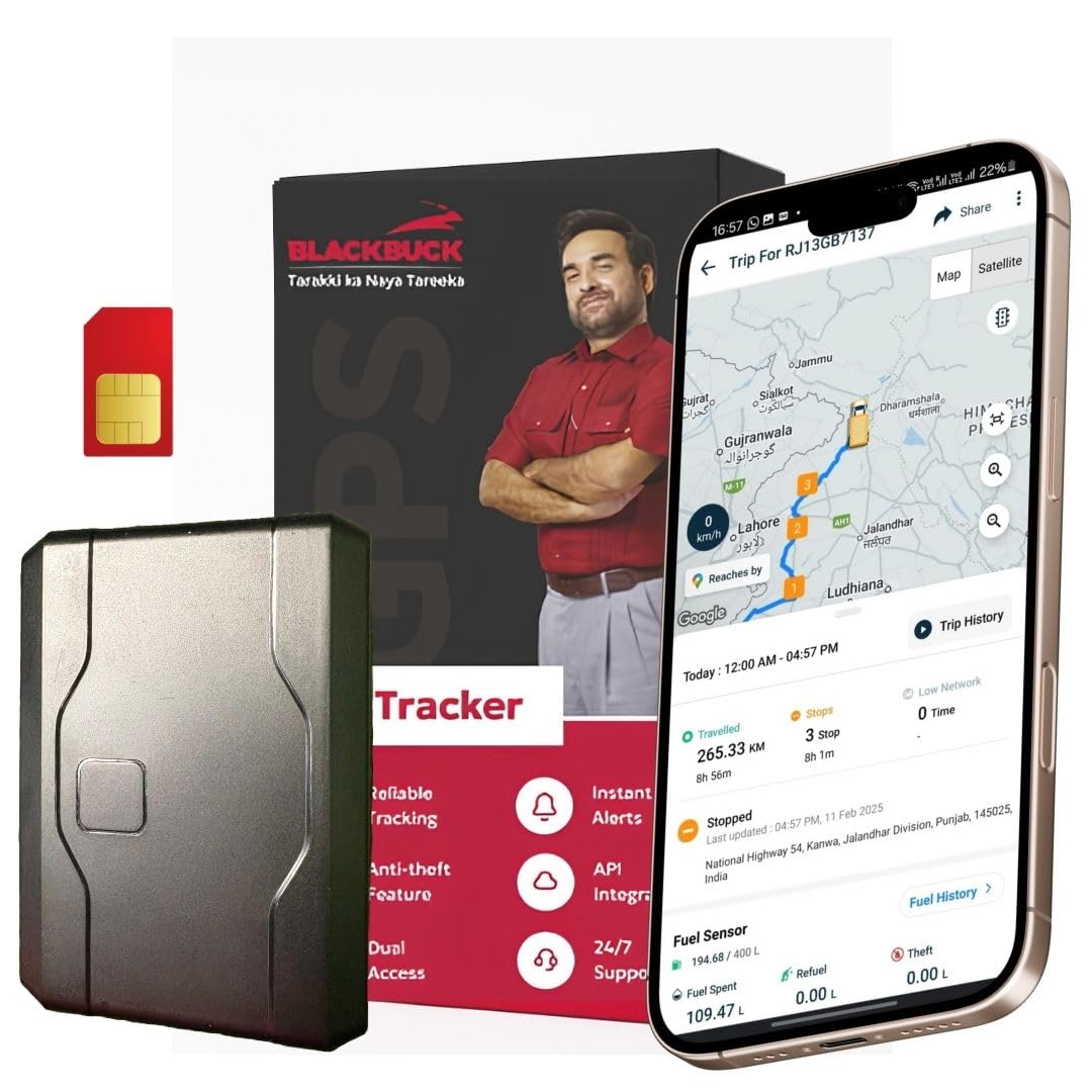 Blackbuck GO(with 4G+2G Sim)- Portable Wireless GPS Tracker for Car, Family Vehicles, Kids School Bag, Scooty, Trucks | 10000 mAH Battery | Magnetic Grip | 1 Year Free Android & iOS App-image-45