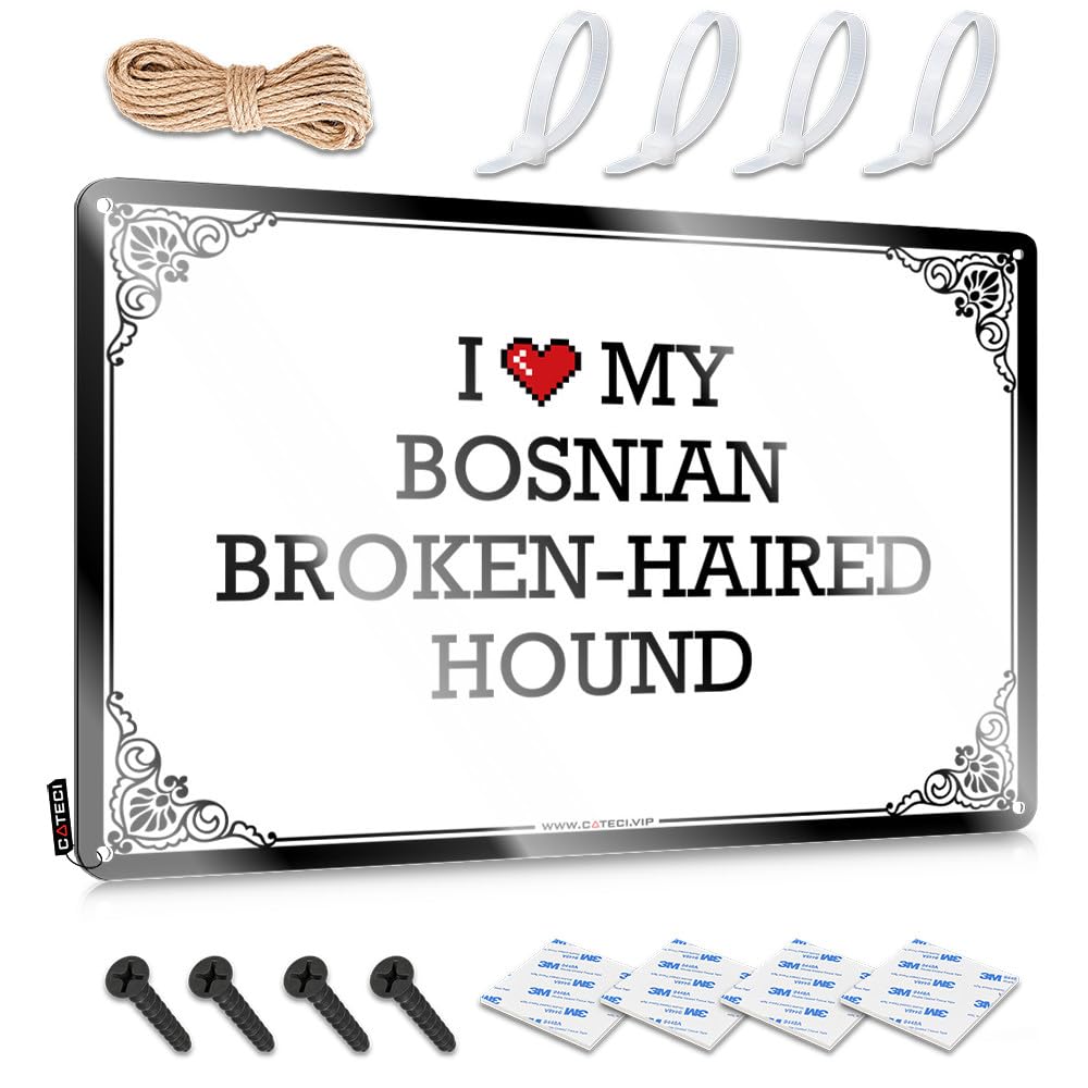 Poster Country Vintage Wall Decor | I Love My Bosnian Broken-haired Hound Scandinavian Fun For Scoreboard Home Decoration(30X40CM)
