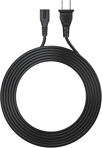 Cable de alimentación de CA de 2 clavijas de repuesto de 10 pies para Brother XR9500PRW Project Runway Limited Edition Máquina de coser