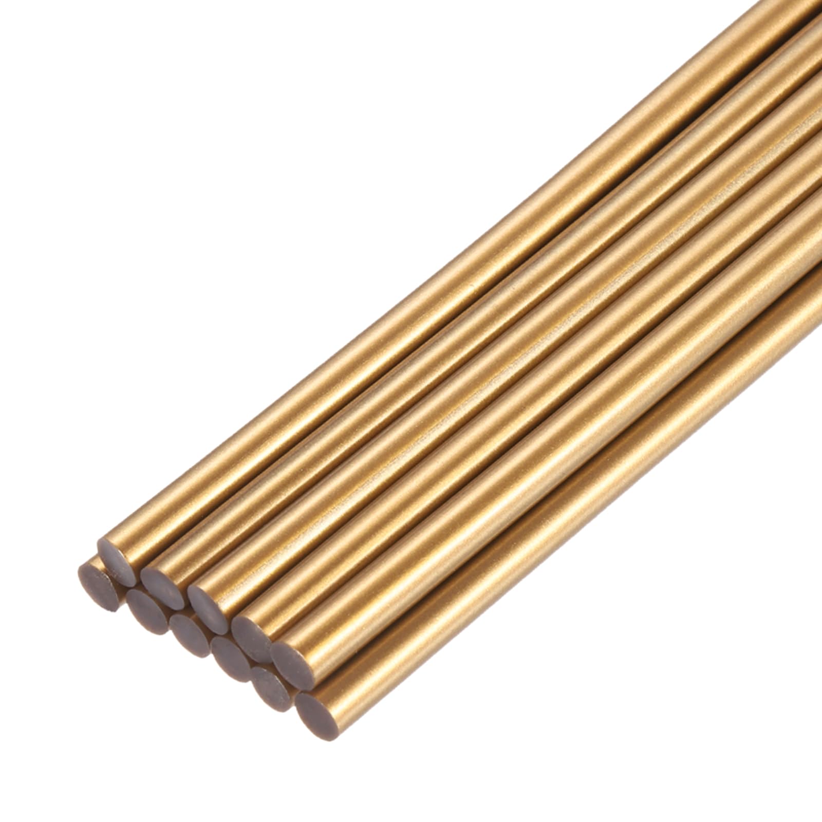 QUARKZMAN Mini Bastoncini di Colla a Caldo per Pistola Colla 7mm x 200mm Bronzo Oro 12pz