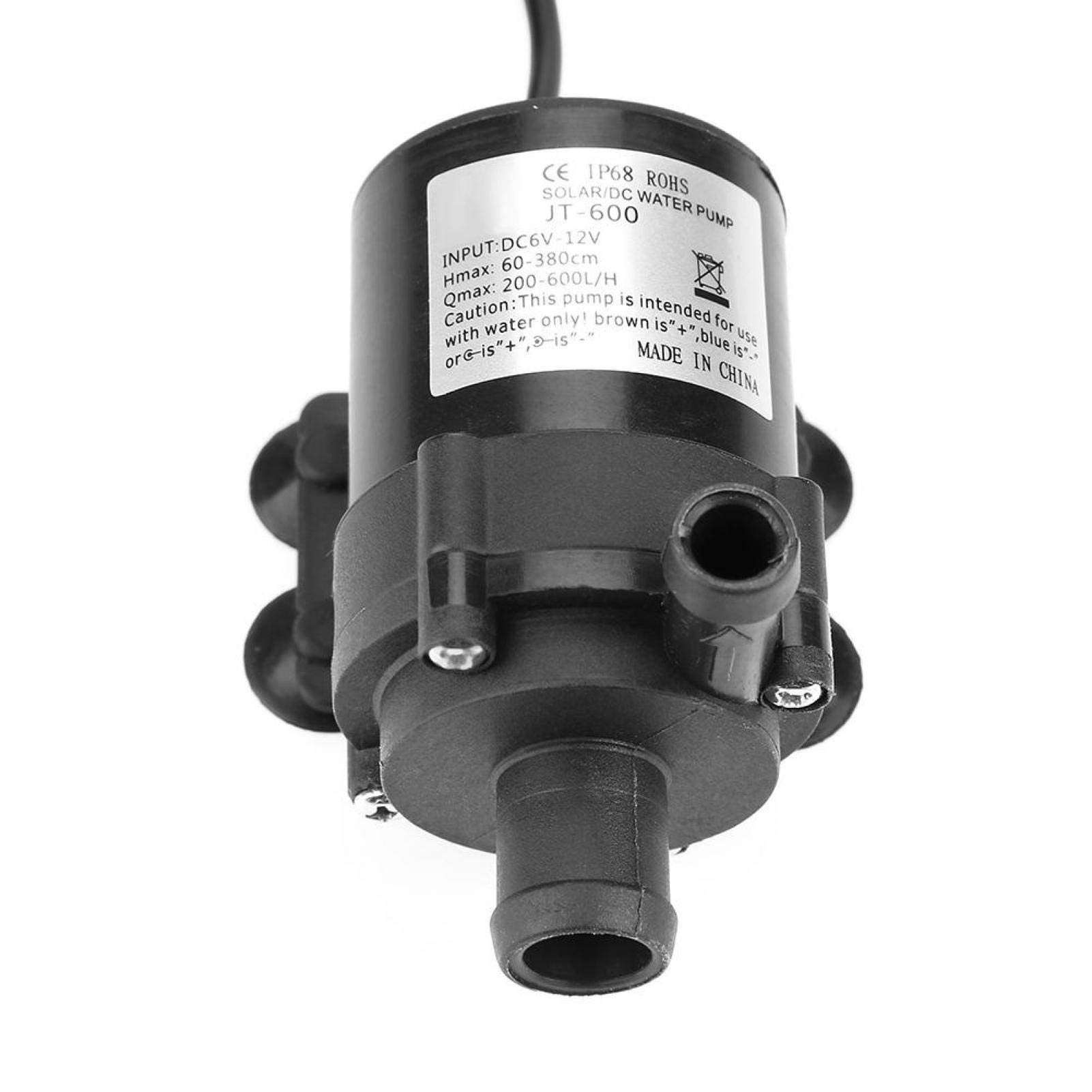 Bomba de agua, bomba de agua pequeña, bomba de agua de acuario de CC Bombas de agua de 12 voltios Mini bomba de agua tanque de peces sin escobillas para fuente de estanque de acuario