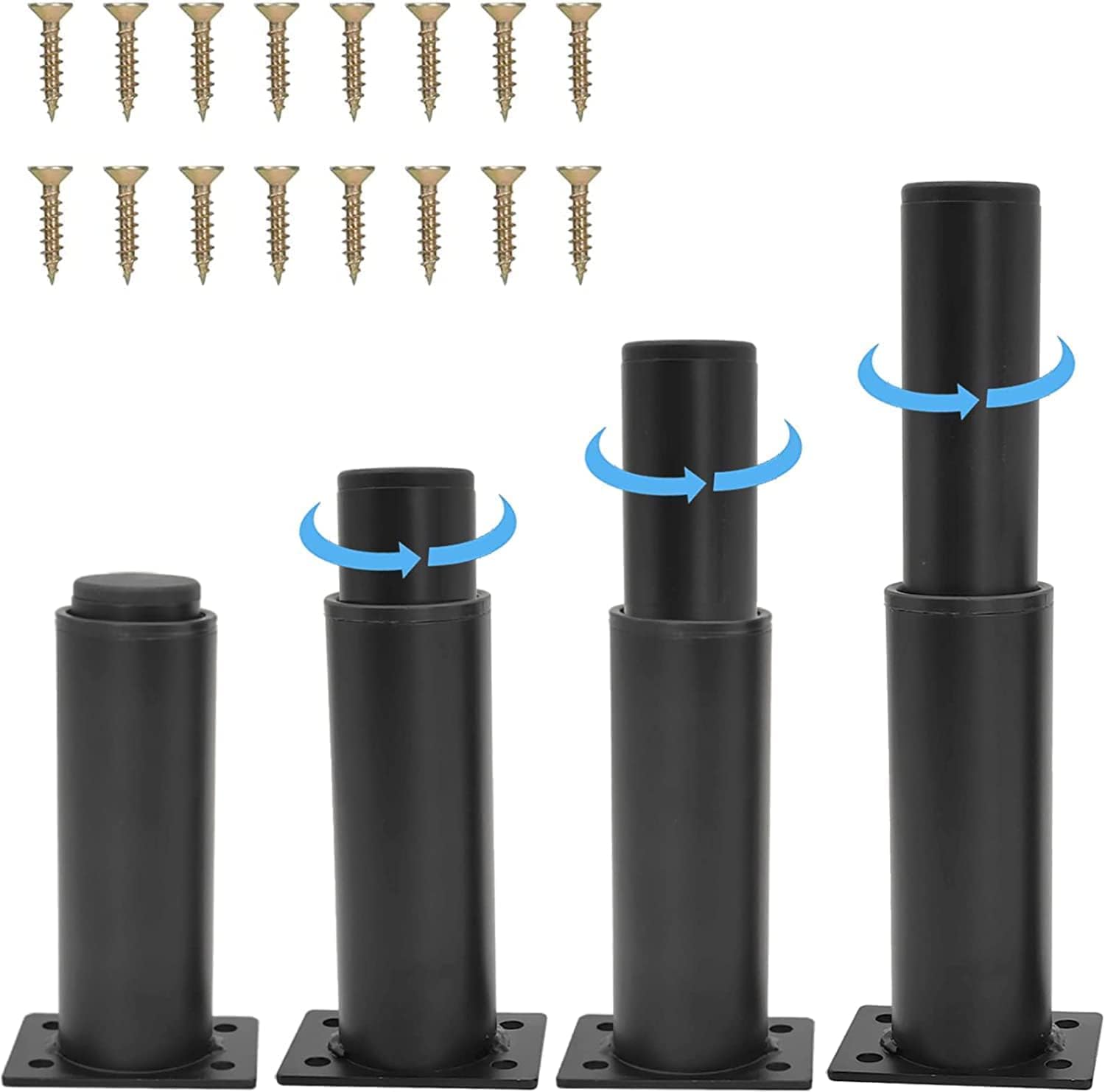 4 Pcs Furniture Feet Metal, 18 cm Adjustable Furniture Legs