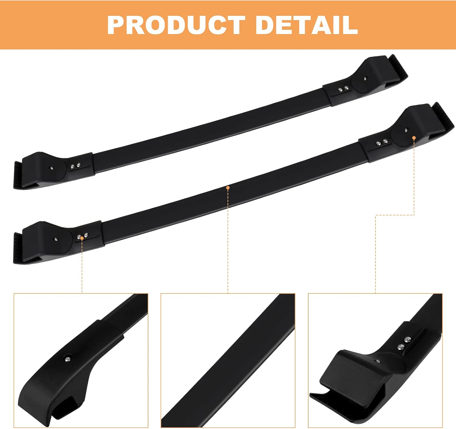 FINDAUTO Crossbars Roof Rack for Jeep Cherokee 2014-2022(Only Fit Models with Existing Roof Rails) Aluminum Crossbar for Luggage Kayak Bike Cargo Carrier 165LBS/ Black