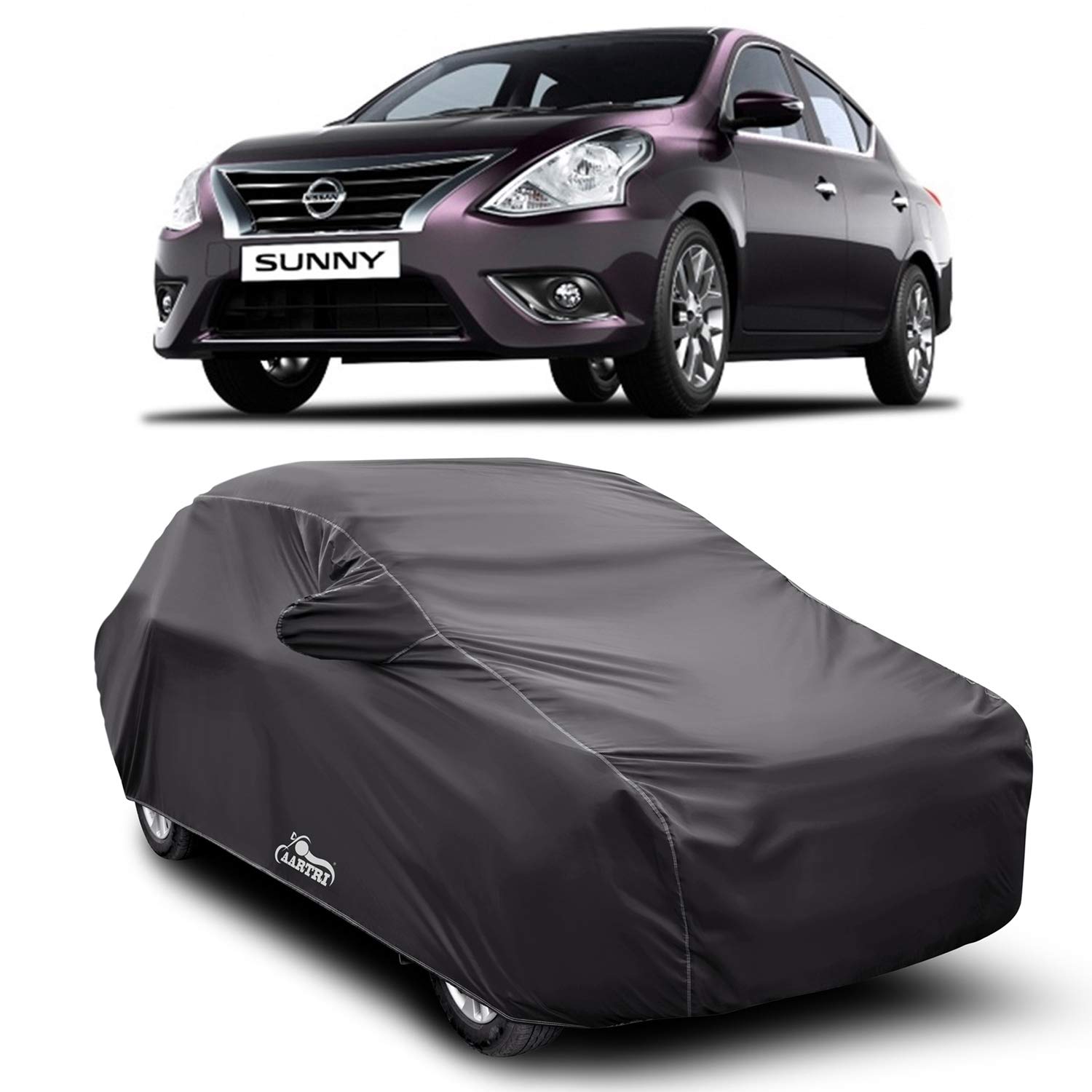 DREAM STORE - Water Resistant - dust Proof - car Body Cover for Compatible with Nissan Sunny car Cover - Water Resistant UV Proof - car Body Cover (Grey with Mirror)