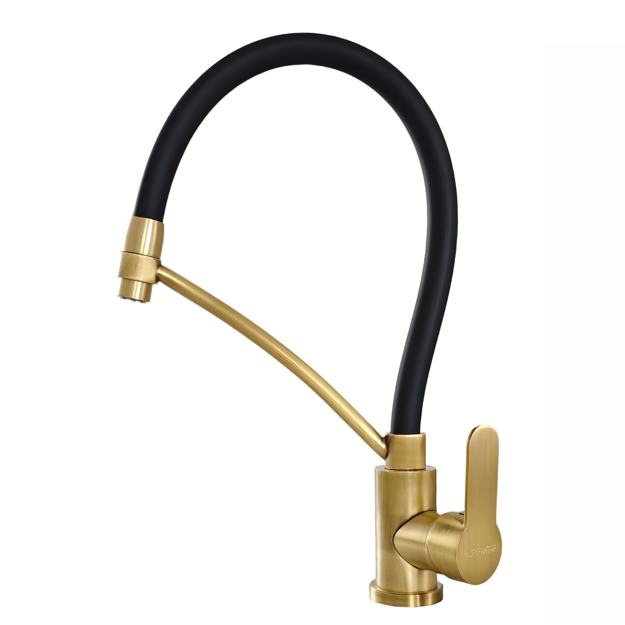 Robinet de Cuisine Flexible Silicone Noir en Laiton Antique