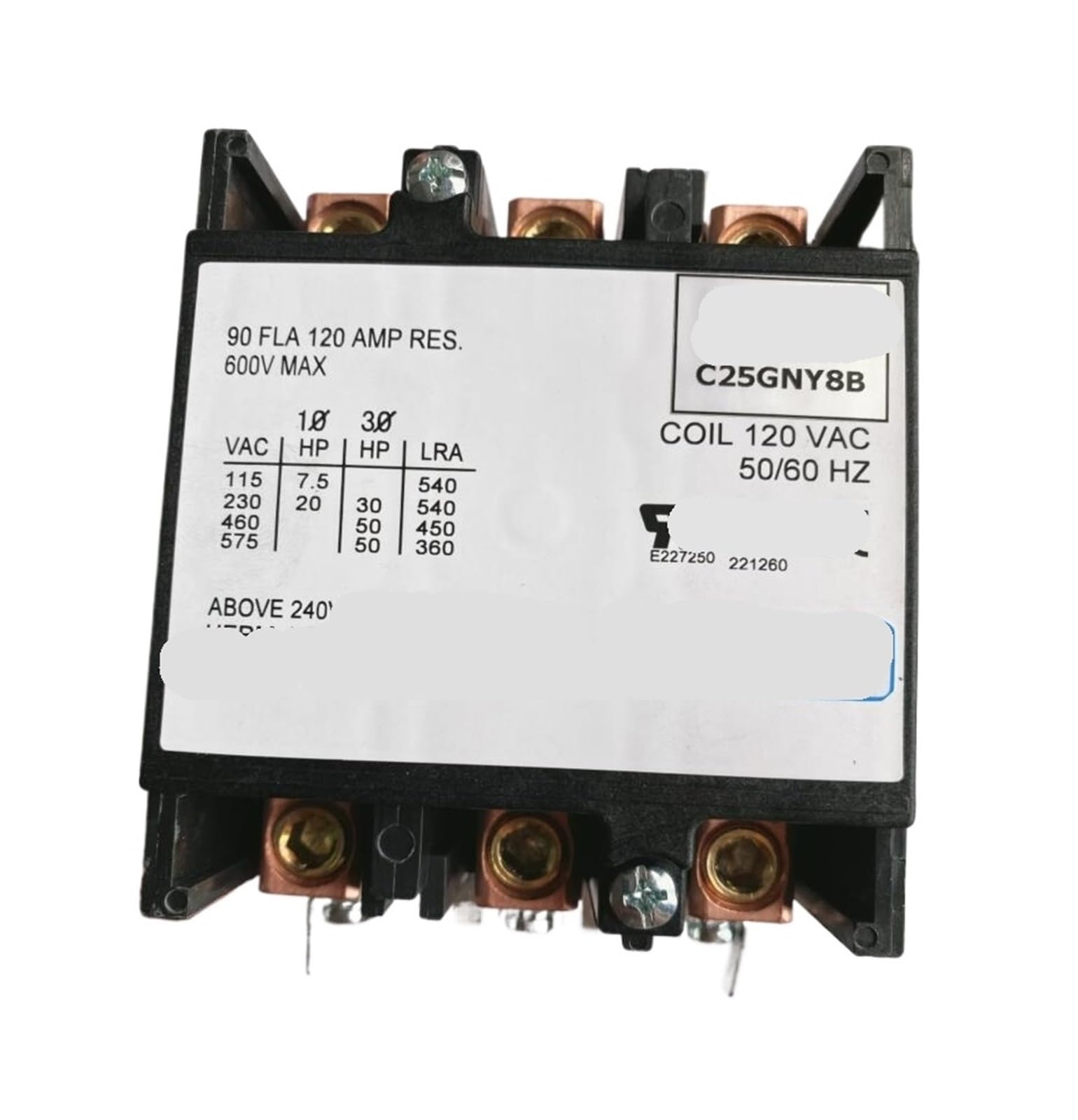 WQGQPXOB C25GNY8 C25GNY8B Plasma Contactor AC120V 90A Coil 50/60Hz