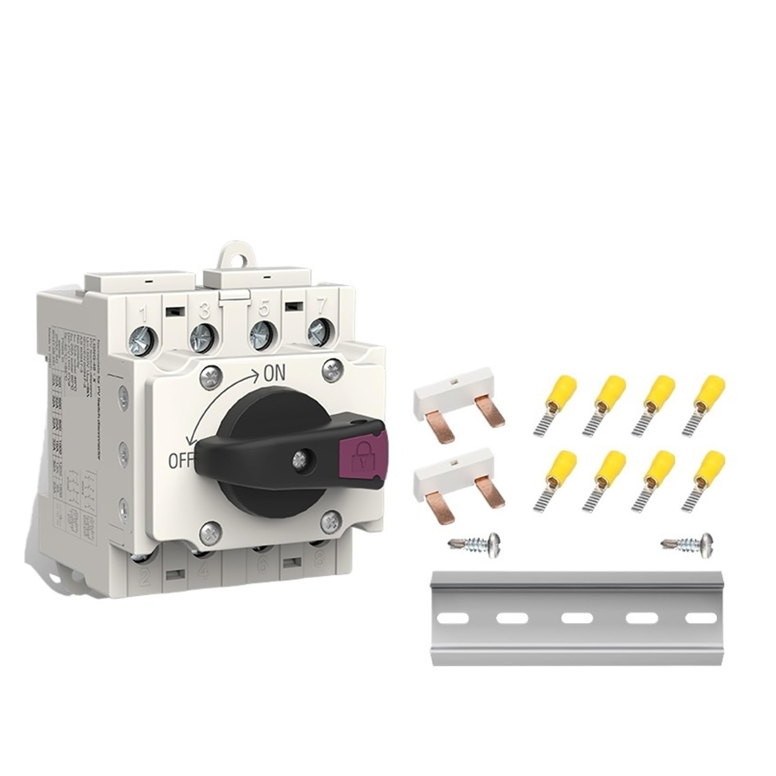 PV Solar Disconnect Switch DC1200V 32A 2P 4P Isolator Outdoor IP66 Waterproof for Photovaltaic System, RVs, Boats(1PV)