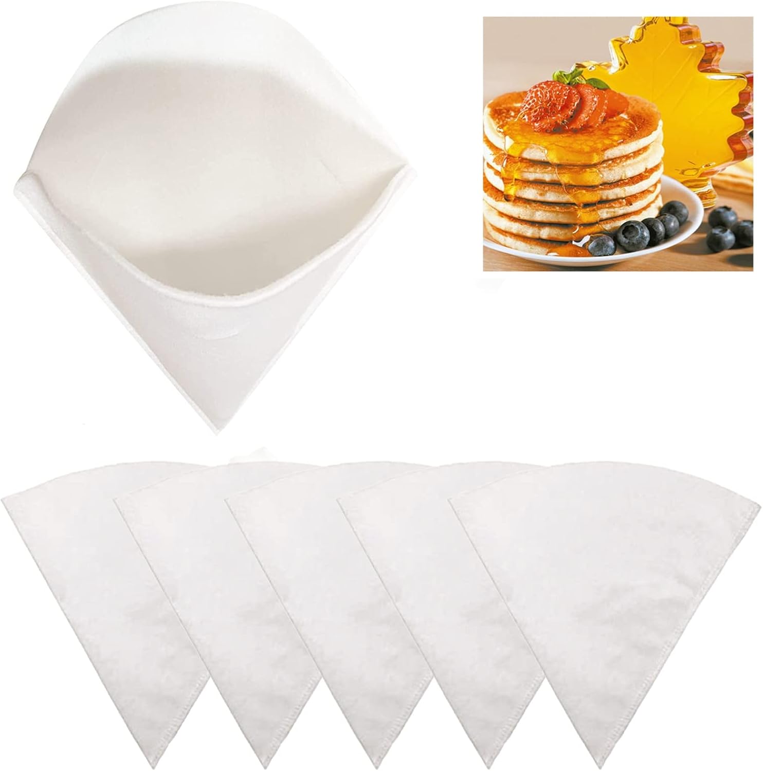OBFAI 6 Pcs Maple Syrup Filter Cone Set,1 Pcs Reusable Heavy Duty
