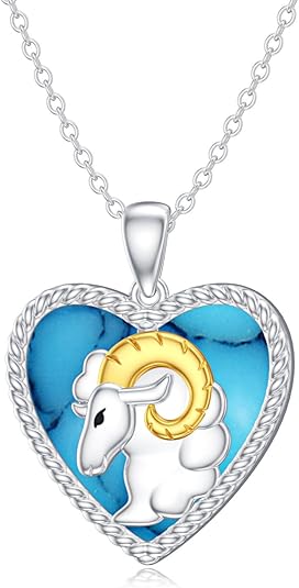 12 Zodiac Sign Necklace 925 Sterling Silver Constellation Astrology Horoscope with Created Turquoise Pendant Necklace