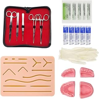 Dental Oral Suture Training Kit, Silicone Oral Suture Practice Model, Medical Skin Suture Surgical Training Kit, Dental Demonstrator Gum Suture Kit for Teaching Medical Students