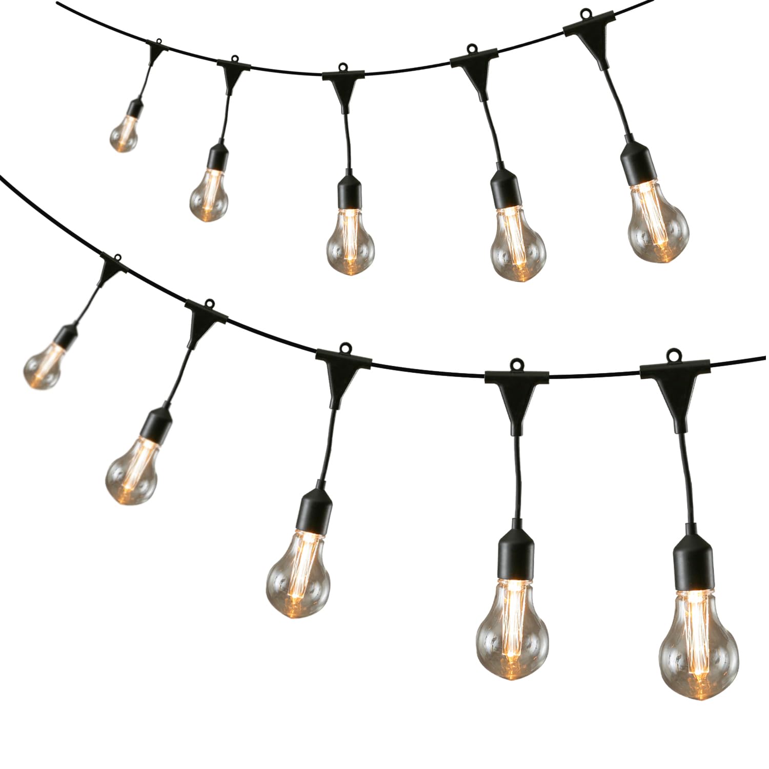 LED Lichterkette GLÜHBIRNE - 20 Filament LED - L: 9,5m - koppelbar bis 100 LED - Trafo - für Außen