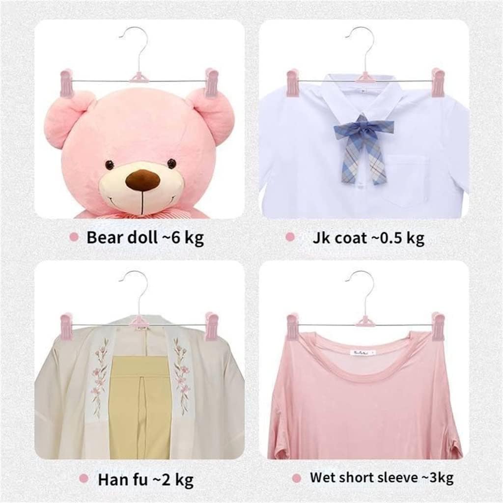 10-Pack Skirt Hanger with Adjustable Plastic Handle Pants Rack(E)