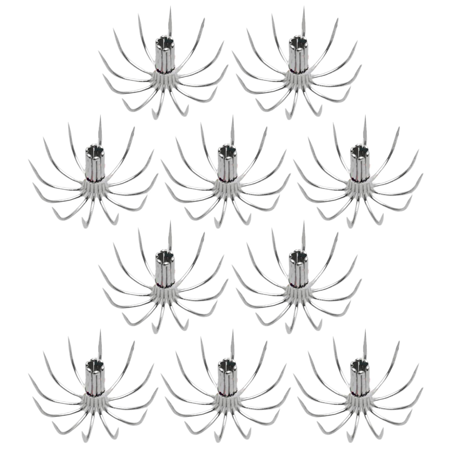 Hredyqw 10Pcs Stainsless Steels Squid Hook Sea Fishings Fishes Hook Squid Fishings Baits Hook Barbed Umbrellas Fishings