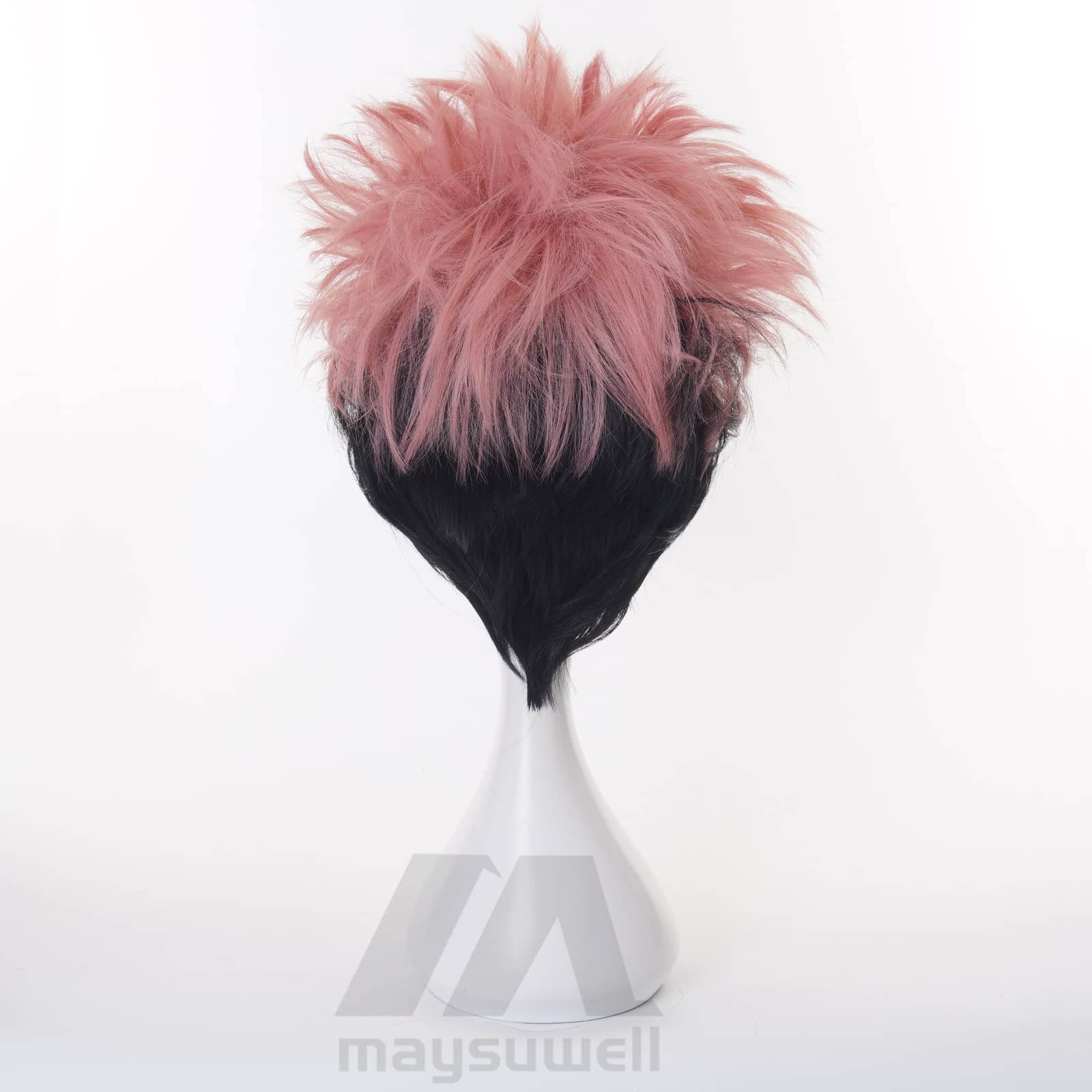 Orange Pink Mixed Black Short Cosplay Costume Hairs for Men Halloween Cos Anime Role Play Party Replacement Wig - Image 4