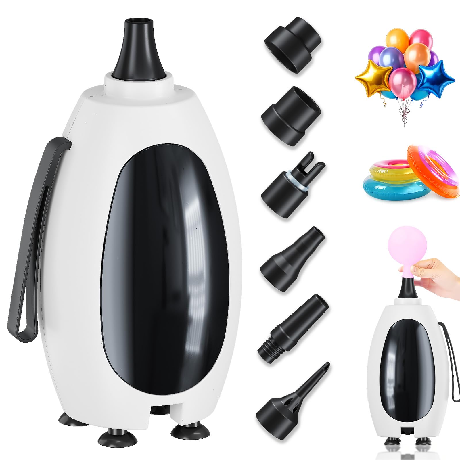 Photo 1 of **MISSING ALL NOZZLES***Froova Balloon Pump Electric, Portable Balloon Inflator Air Pump Balloons Blower Machine with 6 Different Nozzles for Party Balloons Decorations Inflator Deflator for Inflatables Pool Floats Air Beds