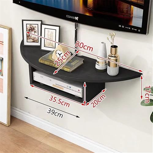 Miniatura 3 de WANLIAN Soporte flotante para TV de entretenimiento, estante de pared flotante para caja de cable, estantes de medios montados en la pared, estante