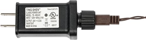 Miniatura 4 de Vickerman Juego de luces LED blancas cálidas de 144 luces de araña de 2 funciones, juego de luces navideñas de 24 pies, cable marrón