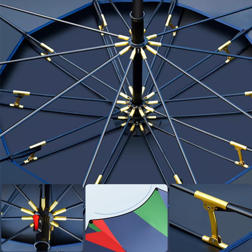 Przenośny Kolorowy Kempingowy Parasol Przeciwsłoneczny, 220 cm Regulowany Wędkarski Parasol, Parasol Golfowy PUF 50+ z Kotwicą