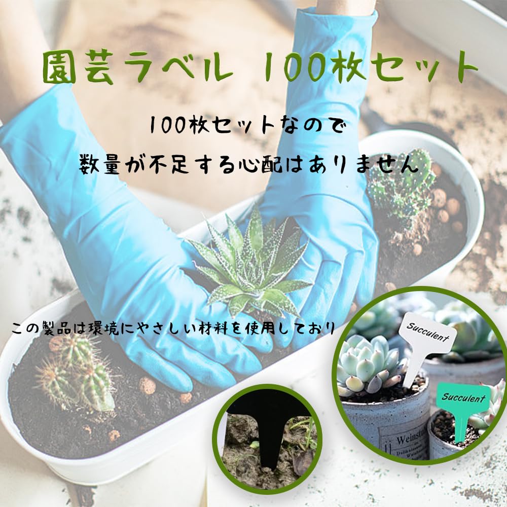 Amazon.co.jp: 園芸ラベル T型 プランツタグ 100枚入り 園芸