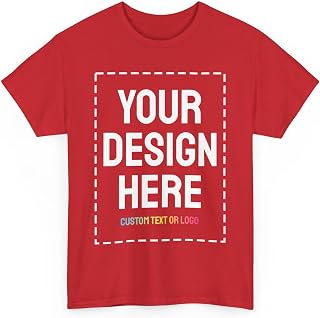 Custom T-Shirt Print with Text, Image or Logo - Personalized Printed Cotton Tees - Design Your Own Shirt for Men and Women
