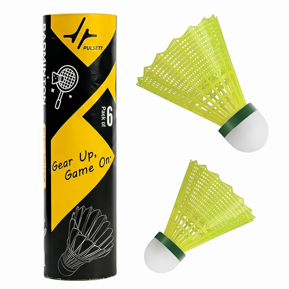Shuttle Nylon Badminton Shuttlecock– Durable Feather-Like Shuttle, High Speed & Stability for Indoor & Outdoor Play. Lightweight Shuttle for Training & Professional Use (Pack of 6- Yellow)-image-44