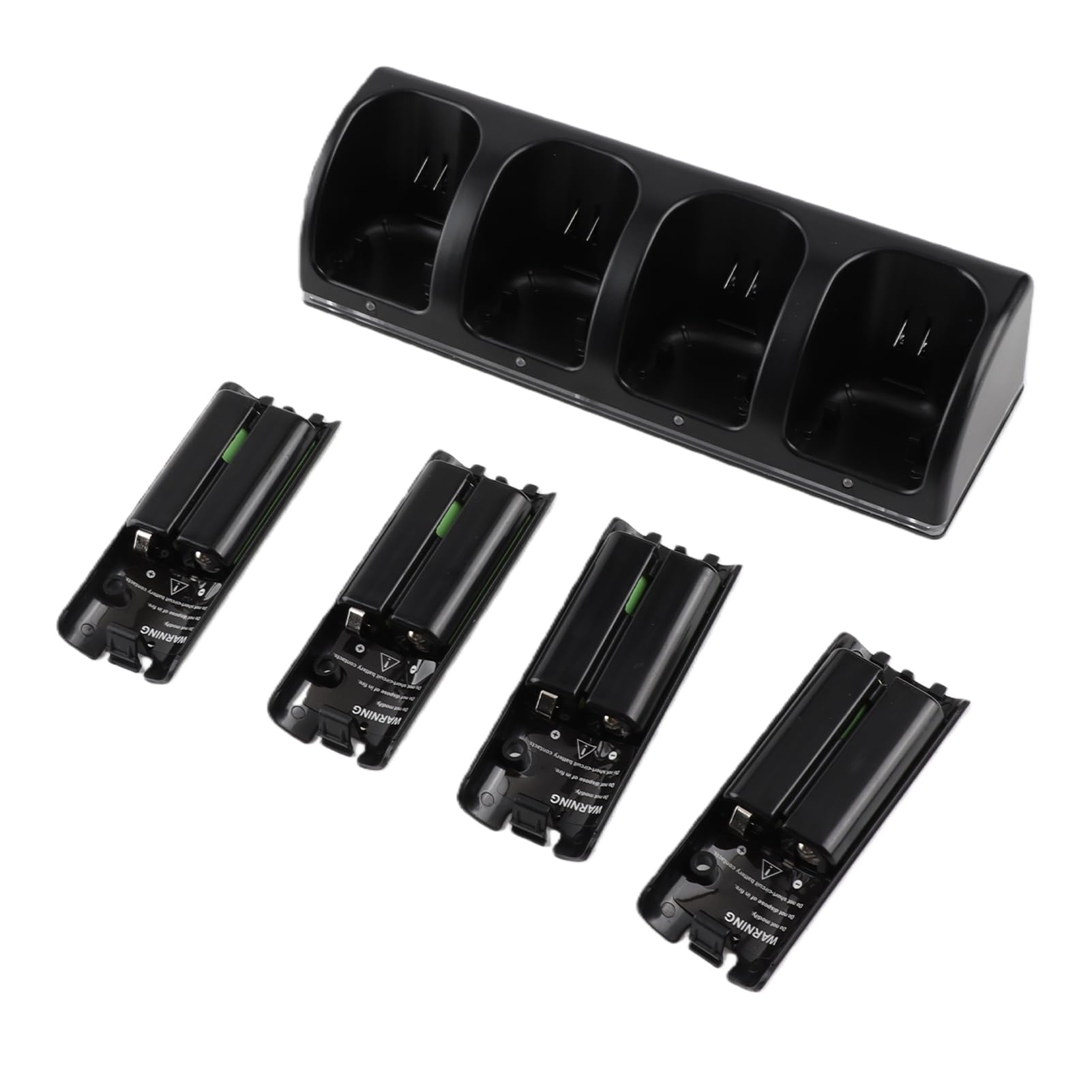 Station de Chargement de Télécommande pour / U avec 4 Batteries Rechargeables de 2800 MAh, Station de Chargement de Contrôleur pour Contrôleur (BLACK)