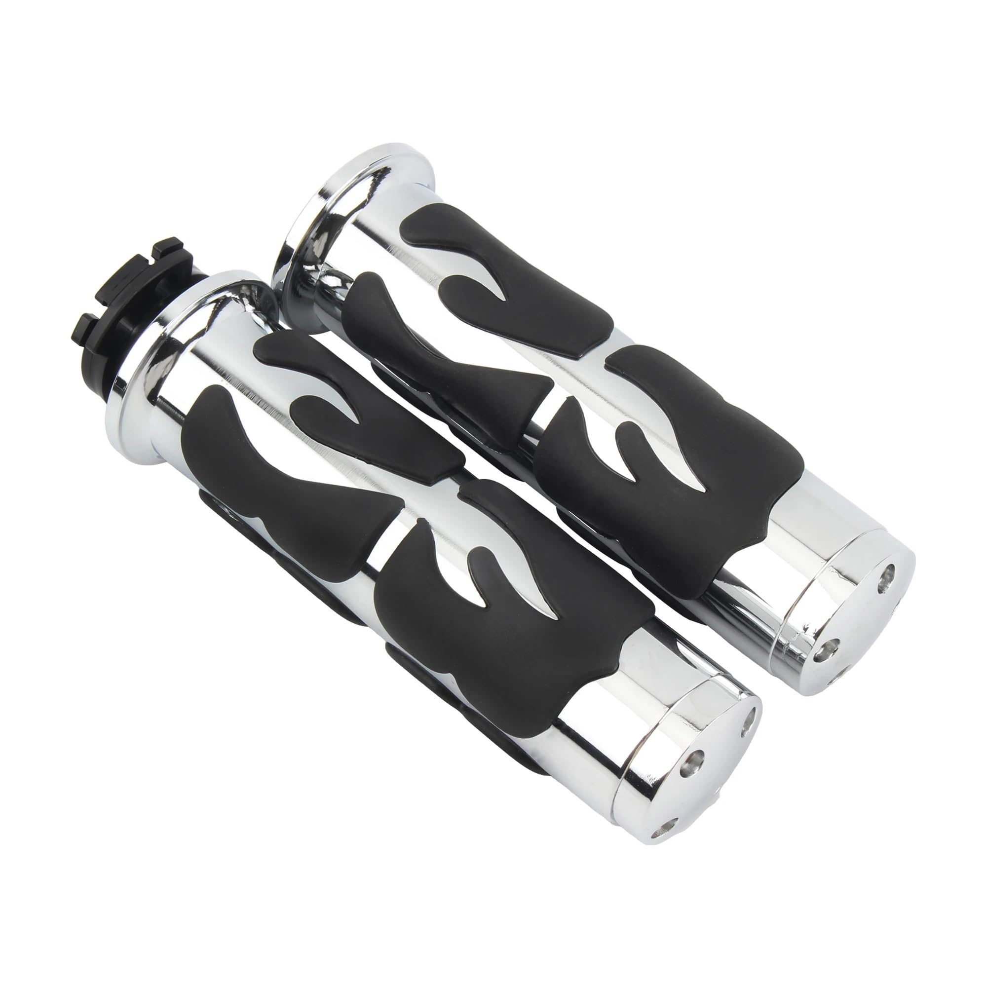 Empuñaduras Manillar Empuñaduras De Motocicleta, Empuñaduras De Mano con Extremo De Barra, Piezas De Goma Manillar Antideslizante De Motocicleta para Cruiser, Funda De Goma(HA105-1)