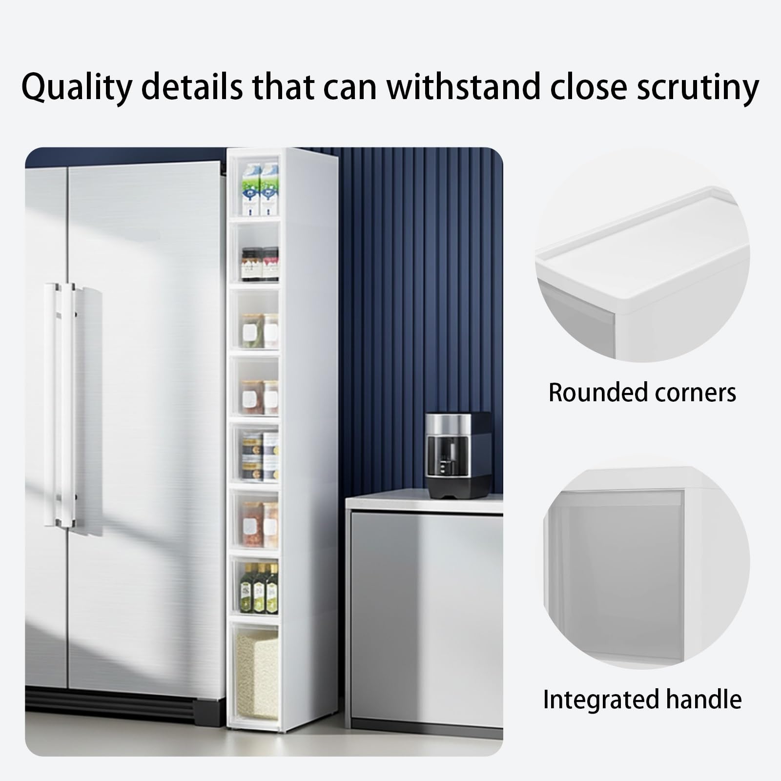 Carrello portaoggetti con ruote, scaffale in plastica multistrato per cucina/bagno
