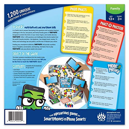 Phone Phever Board Game - New Fun Fast-Paced Family-Friendly Party Board Game - It's a Phonetastic Race to Answer Fascinating Trivia Questions 