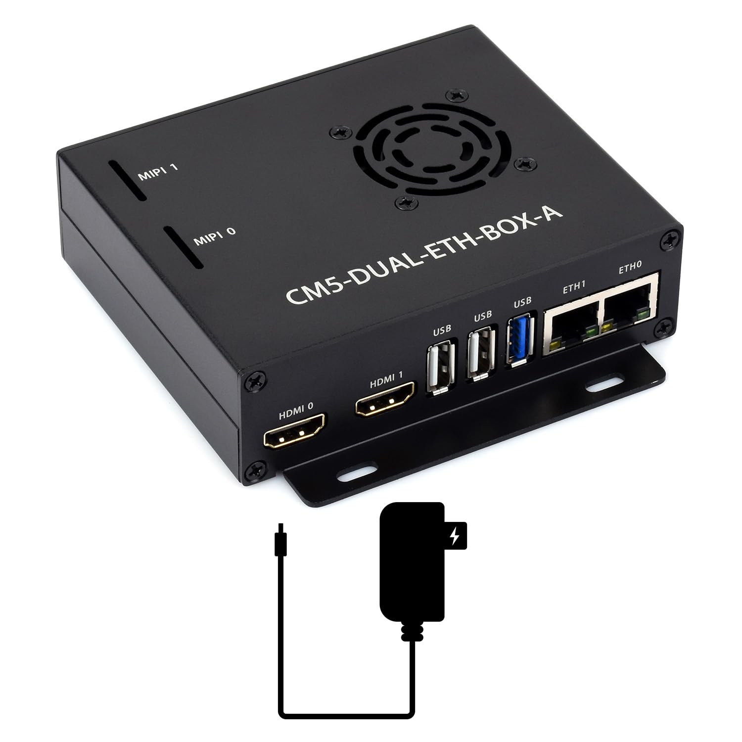 Waveshare Gigabit / 2.5G Dual Ethernet Base Board with Metal Case For Raspberry Pi CM5. Dual RJ45 Ethernet Ports, Supports Dual 4K Display Outputs And Dual MIPI Interfaces, Onboard 40Pin GPIO Header