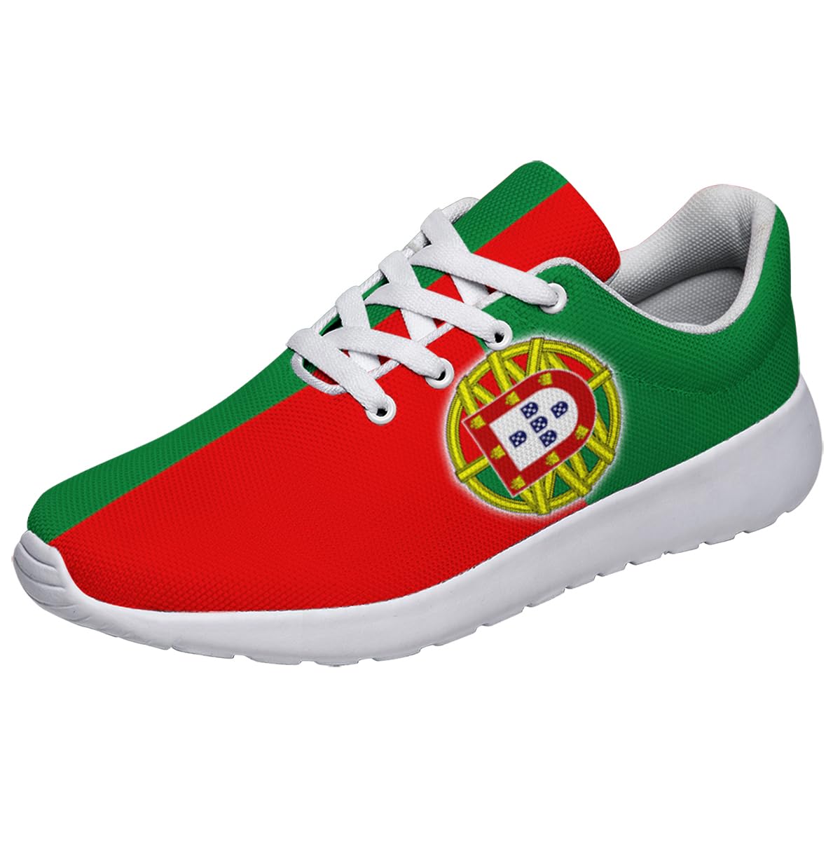Generic Portugal Flag Shoes Casual Walking Shoes Country Flag Running Sneakers Men Women Tennis Shoes White Size 6