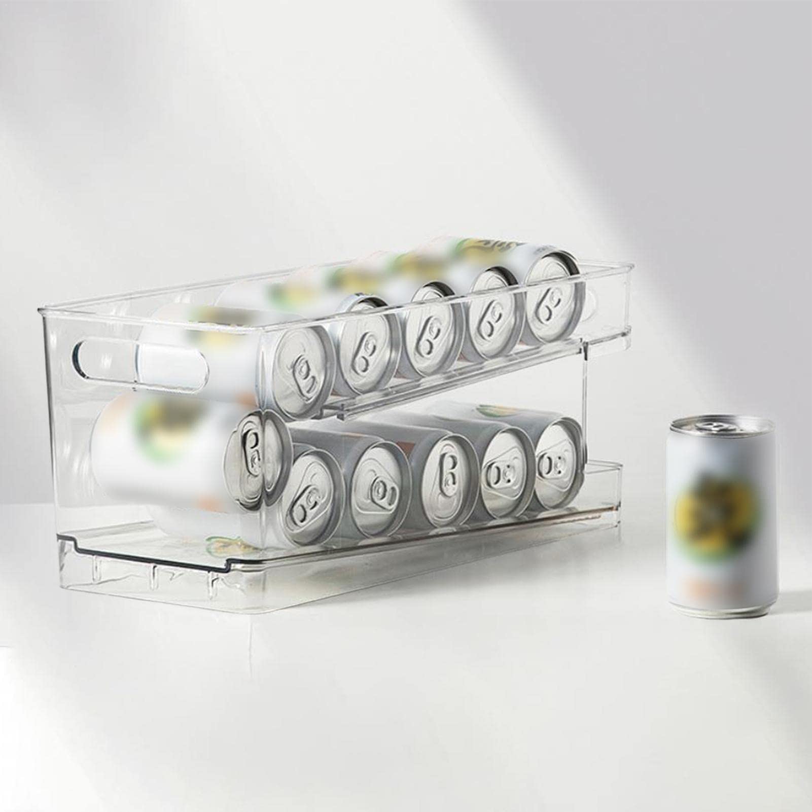 Dispensador de latas rodantes, Organizador de latas de Cerveza para Nevera, Organizador de dispensador de latas para Nevera, dispensador de latas de refresco para Nevera, Cocina, Armario, despensa,