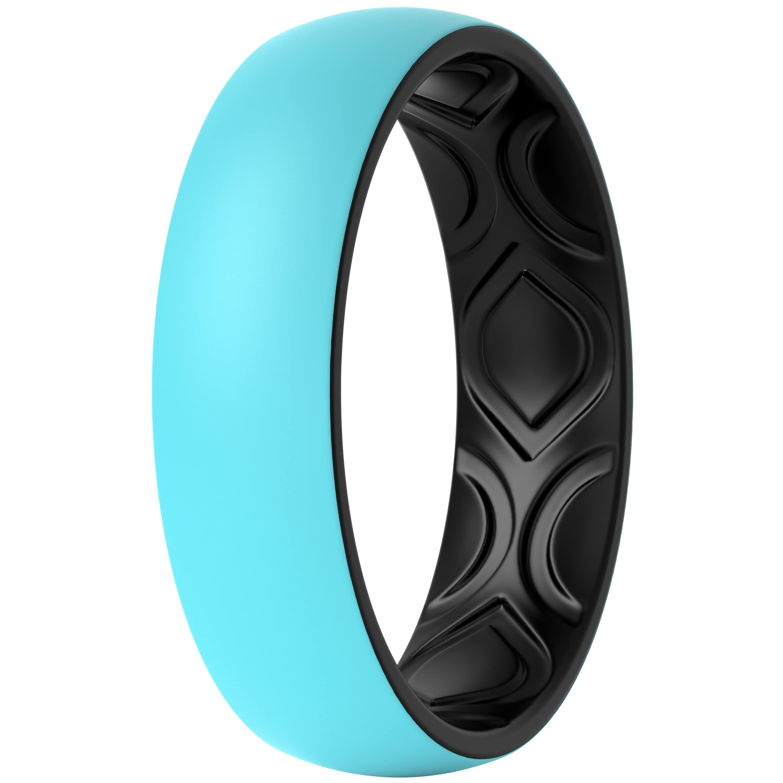 ThunderFit Silicone Wedding Bands for Women, Breathable 2 Layers 5.5mm Wide 1.5mm Thick - 1/4/8/10 Variety Multipack, 10.5 - 11 (20.6mm), Silicone, No Gemstone