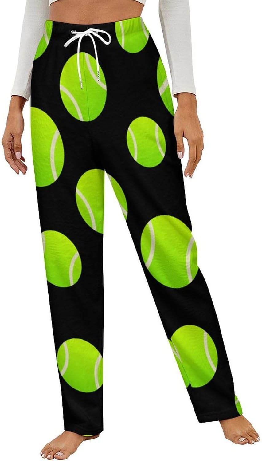 Tennis Ball Fuzzy Pajama Pants Fleece Bottoms Women Soft Plush Lounge Pants