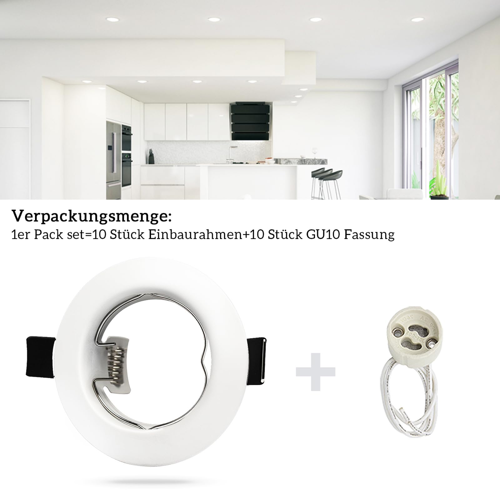 Support Yiahin Projecteurs GU10 Set Cadre Avec Douille Céramique GU10, Blanc Mat Rond Cadre De Montage Spot LED, Ouverture 55mm-70mm, Pour Spots De Plafond, Lot De 10 Spot Encastrable Support Yiahin Projecteurs GU10 Set Cadre Avec Douille Céramique GU10, Blanc Mat Rond Cadre De Montage Spot LED, Ouverture 55mm-70mm, Pour Spots De Plafond, Lot De 10 Spot Encastrable