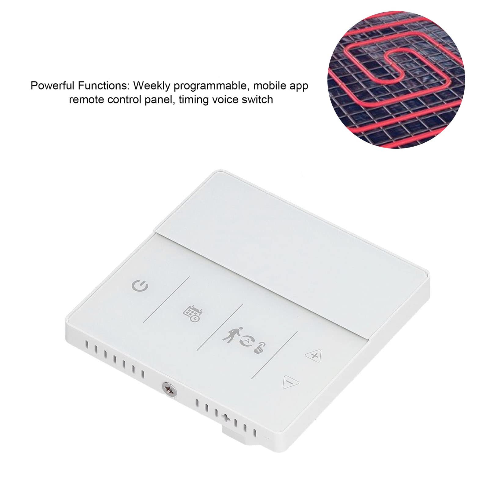 Inteligentny termostat, tygodniowy programowalny przełącznik głosowy, czujnik 10K, precyzyjna kontrola temperatury, termostat kotła domowego (grzejnik elektryczny 16A biały 90-240V)