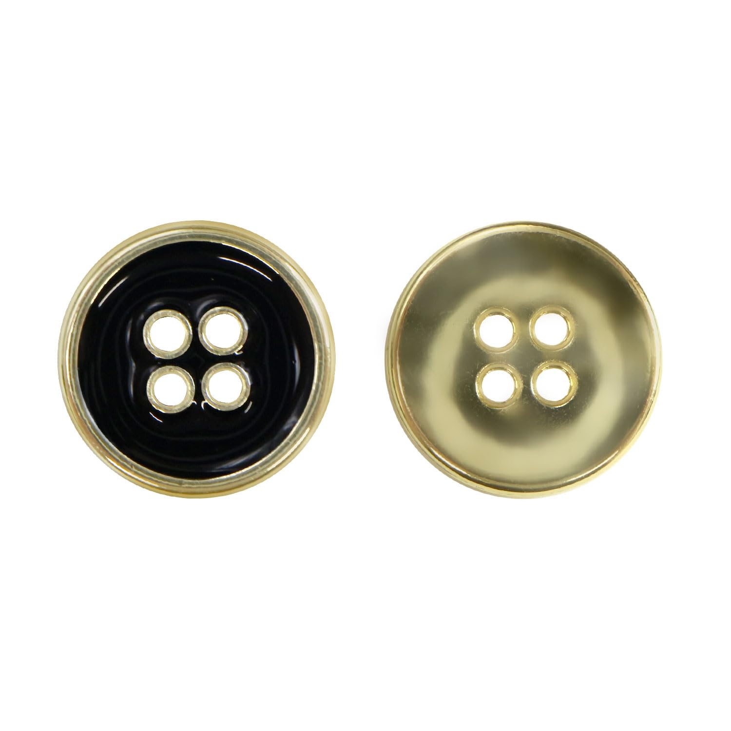 Amazon | メタルボタン 四つ穴ボタン 【ゴールド&ブラック】 金 黒  