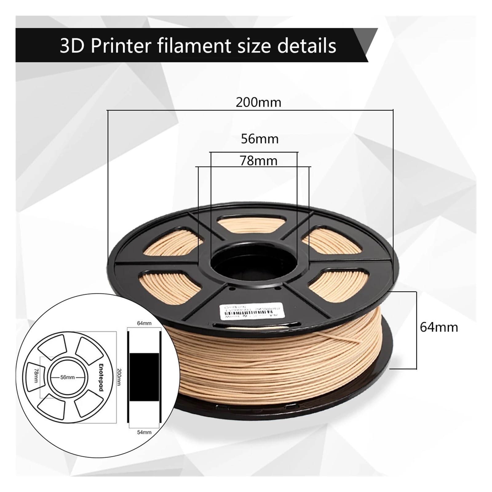 Filament do drukarki 3D 1,75 mm 1 kg filament do drukowania 3D, włókno drzewne, delikatny, bez pęcherzyków powietrza, niska kurczliwość