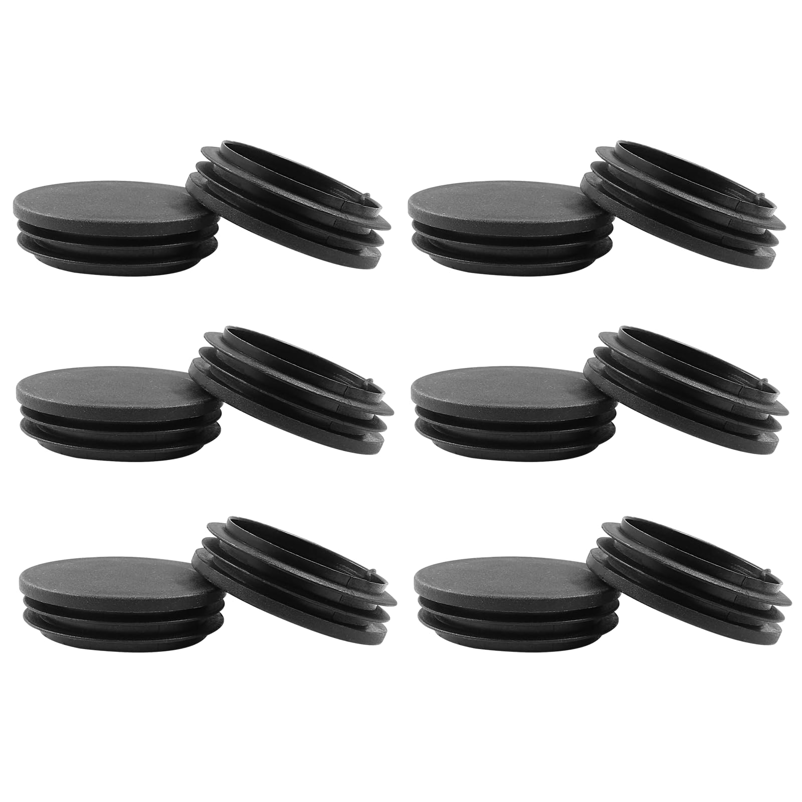 Bonsicoky 12 Pack 2-1/2 Inch Black Plastic Hole Plugs - End Caps For Round Tubing & Furniture Legs - View #5
