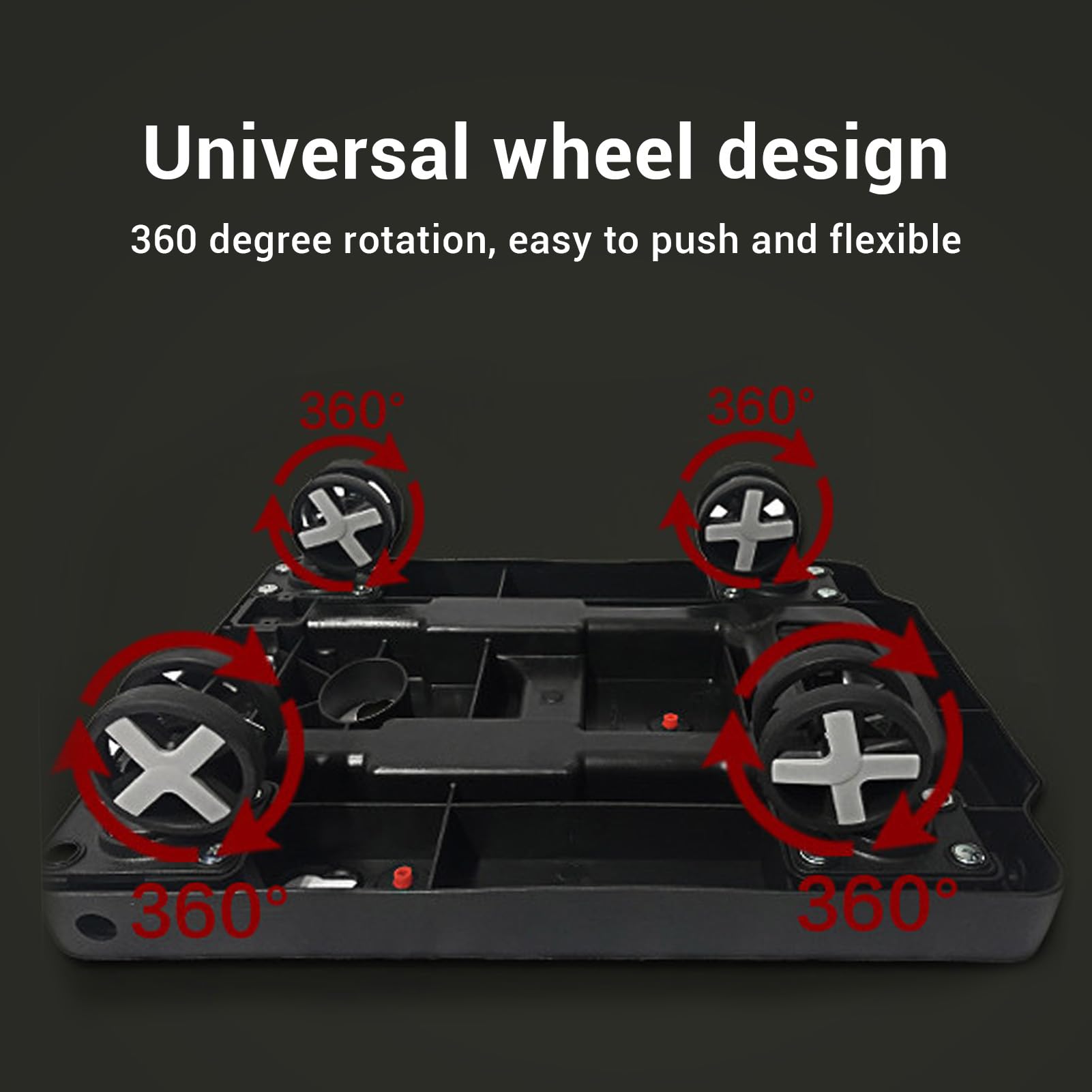 Folding Hand Truck, 110LB Heavy Duty Luggage Cart with 4 Rotate Wheels and Adjustable Handle Compact Foldable Portable Utility Dolly Cart for Luggage Travel Shopping