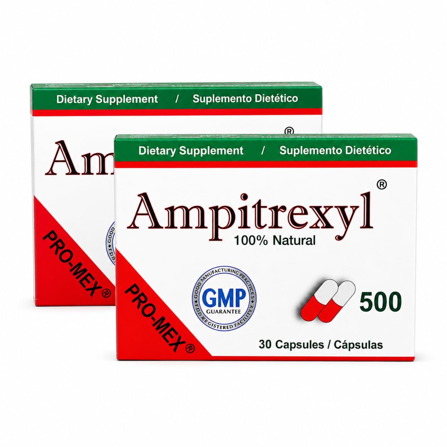Ampitrexyl Formula, Antioxidant Capsules, 500 mg, 30 Capsules Each, Pack of 2