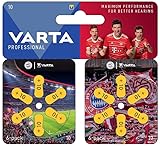 60 Power one VARTA Professional FC Bayern Hörgerätebatterien Größe p10, Innovative Folien-Technologie, PR70, Made in Germany