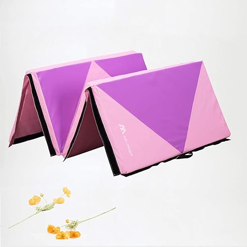 M HI-Mat - Esterilla de gimnasia para el hogar, gimnasia para tumbar, estera para niños, plegable con asa
