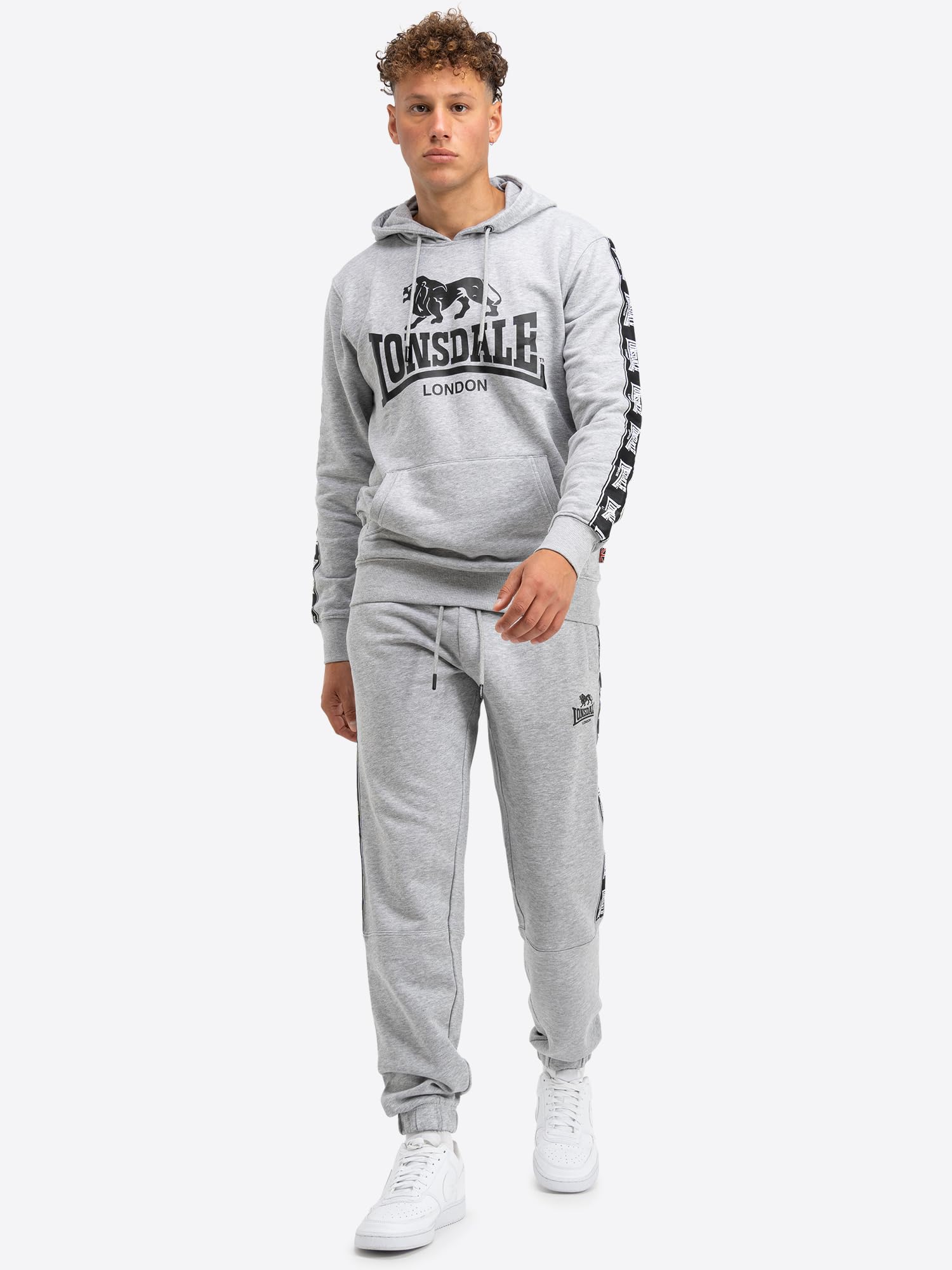 Lonsdale London GRUTNESS Hombre Pantalones de Deporte Gris/Melé