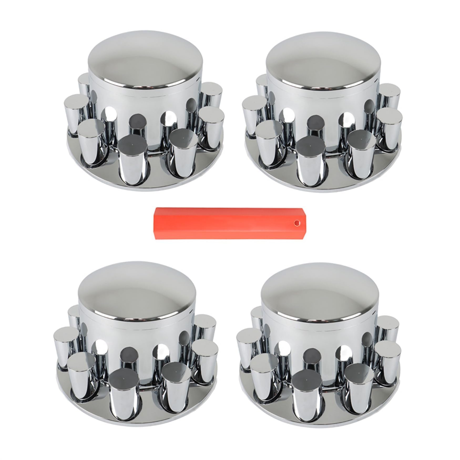 WFLNHB Semi-Trailer Chrome Plated Axle Covers with 33mm Threaded Nut Covers